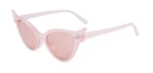 Gafas de sol de moda con montura rosa transparente